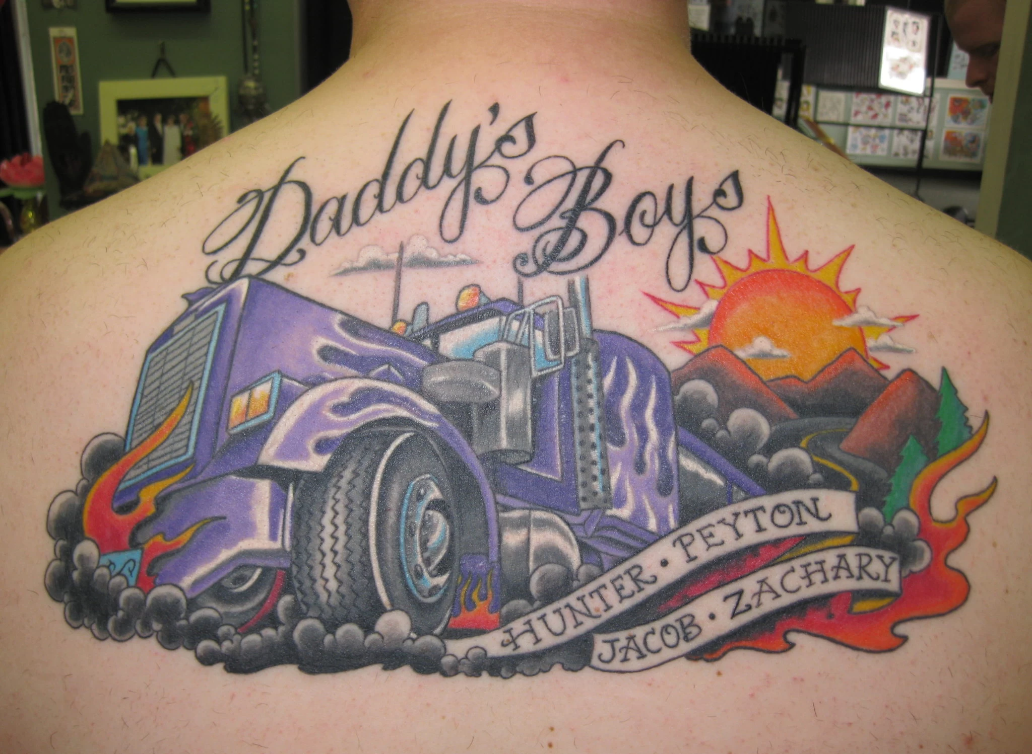 Family of Trucks: A Tribute to Companionship Trucking Tattoo Ideas